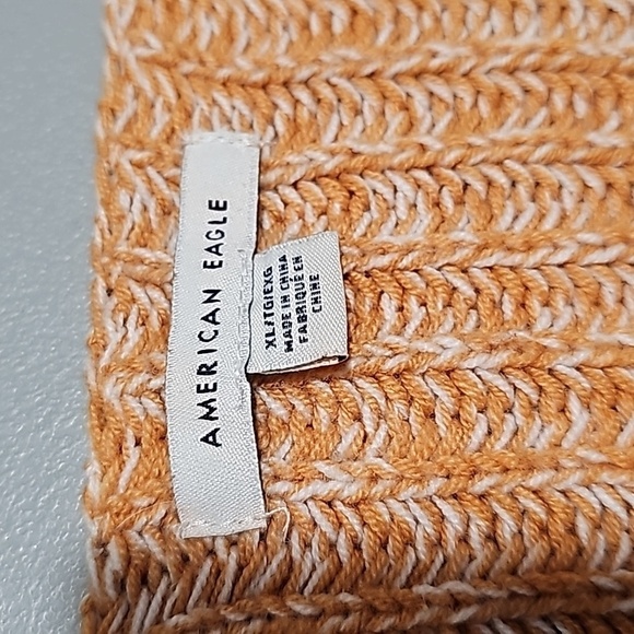 American Eagle xs orange ans white striped sweater - Picture 6 of 7